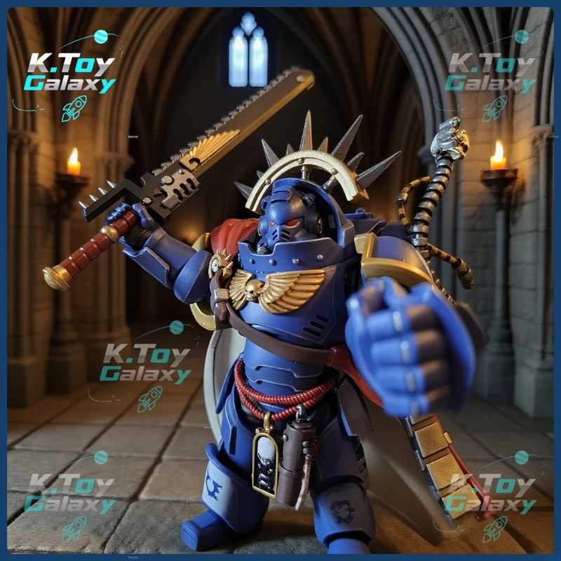 JOYTOY Warhammer 40K Ultramarines 1/18 Figurka Akcji Kapitan w Zbroju Gravis Kolekcjonerski Model do Gry Ruchome Stawy Prezent Zabawka