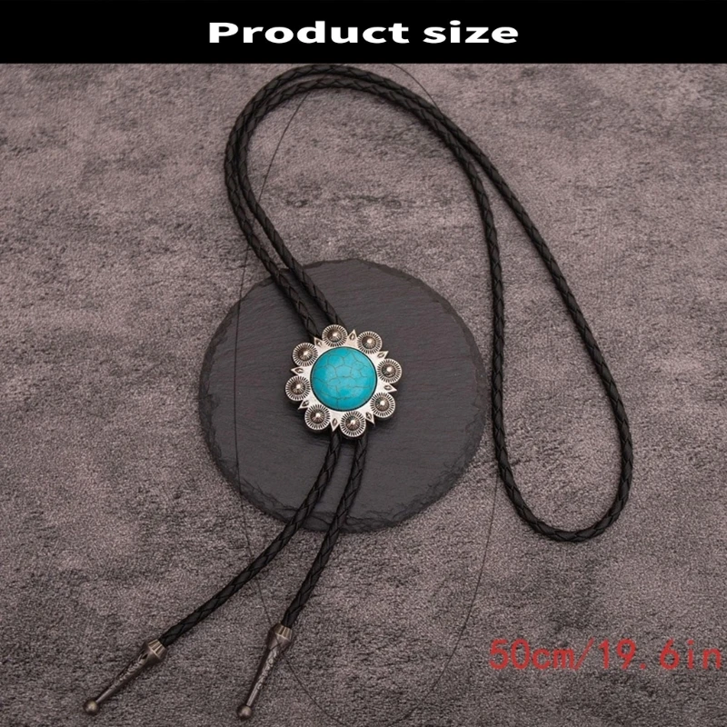 Formal Suit Necklace Bolo Tie Hipsters Costume Bolo Tie Turquoise Rope Necktie