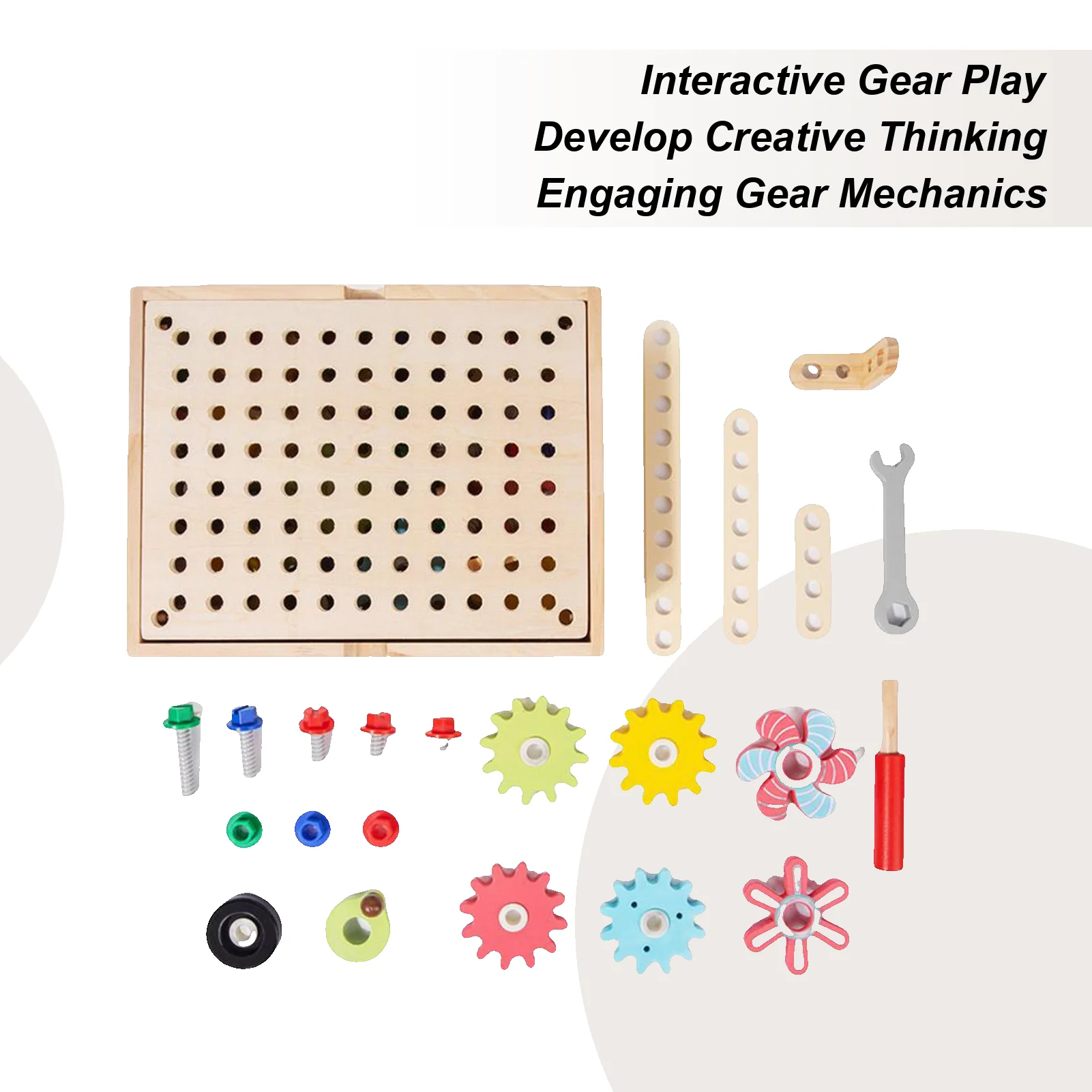 

Gear Puzzle Toys Wooden Spinner Gear Puzzle Board Game Sensory Fine Motor Skills Development Toy For Children Kid Girls Boys