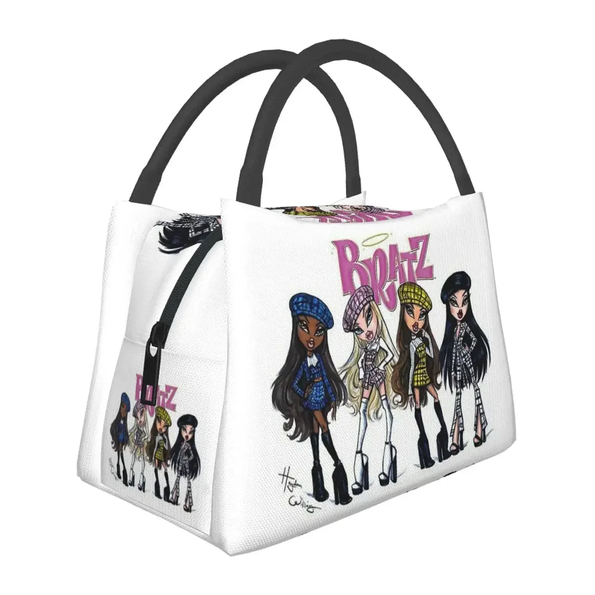 

Bratz Rock Angelz Кукла Сумки для обеда Изолированная коробка для бенто Водонепроницаемая сумка для обеда Сумки для пикника Термосумка-холодильник для женщин-студентов