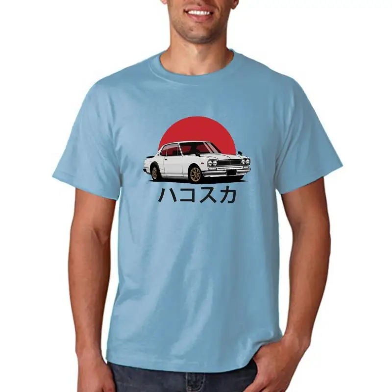 Men's Rock T-Shirt Race Car JDM Long Sleeve Crew Neck Cotton Ultra Slim Fit Youthful Trend Autumn Nine Points Sleeve Design