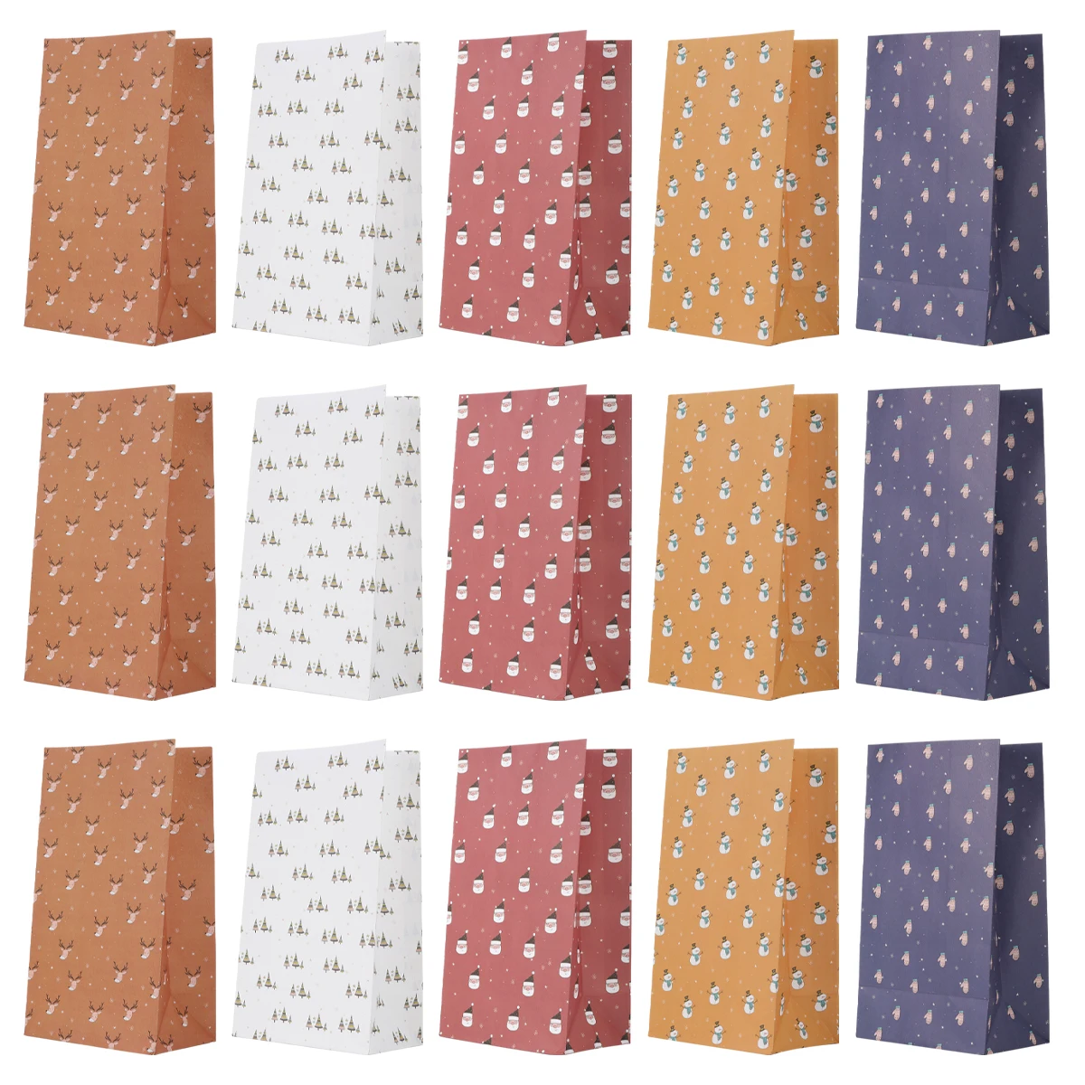 

20pcs Christmas Gift Bags Kraft Paper Packaging Holiday Decor C y Bag Wrapping Supplies Xmas Theme Practical Durability Safe