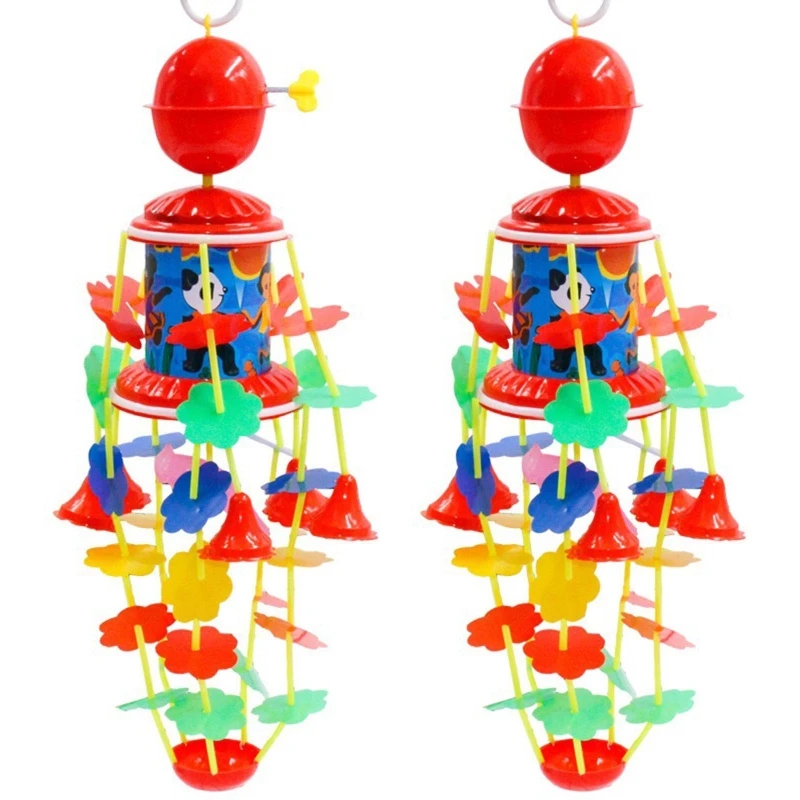 Musical Toy Nursery Room Hanging Rattle Ring Infant Winding Up Wind Chime Toy