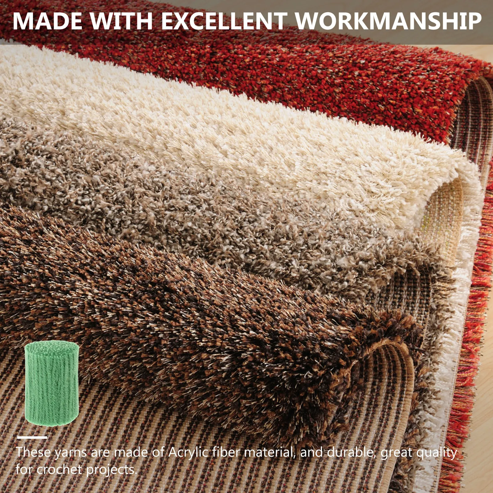 10 Rolls Latch Hook Rug Yarn Acrylic Fiber DIY Wool Knotted Rug Carpet Craft Yarn Crochet Knitting Wool Accessories