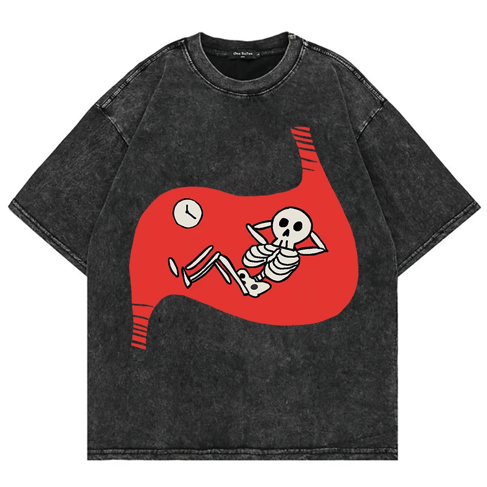 

Harajuku Fashion 2026 Oversized Blouse, Soft Washed 230GSM Cotton Y2K T-shirt for Women, O-Neck Short Sleeve Loose Fit Tee Tops