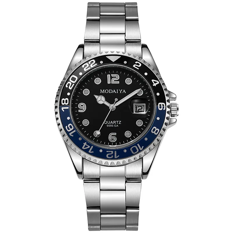 Foreign trade hot selling new water ghost men's watch alloy shell gear steel strip calendar men's quartz watch manufacturer in s