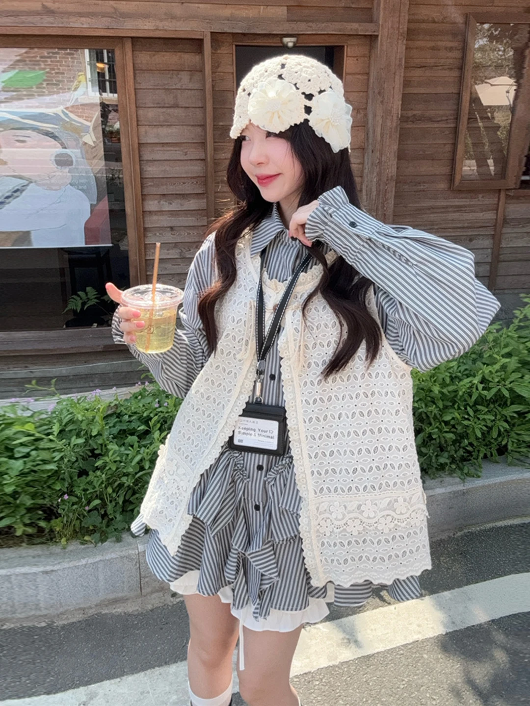 

plus Size Women's Lace Hollow out White Vest Shirt Three Piece Set Spring Summer Commute Fashionable Casual Polyester Fiber