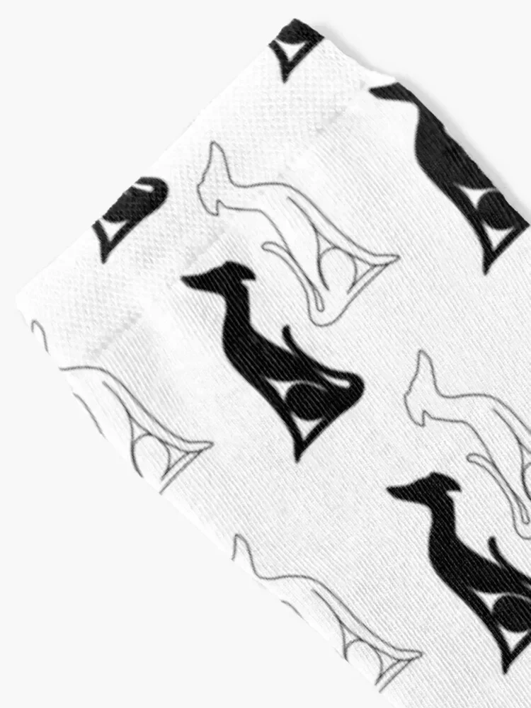 Greyhound black & White Pattern Socks hockey colored warm winter Socks Woman Men's