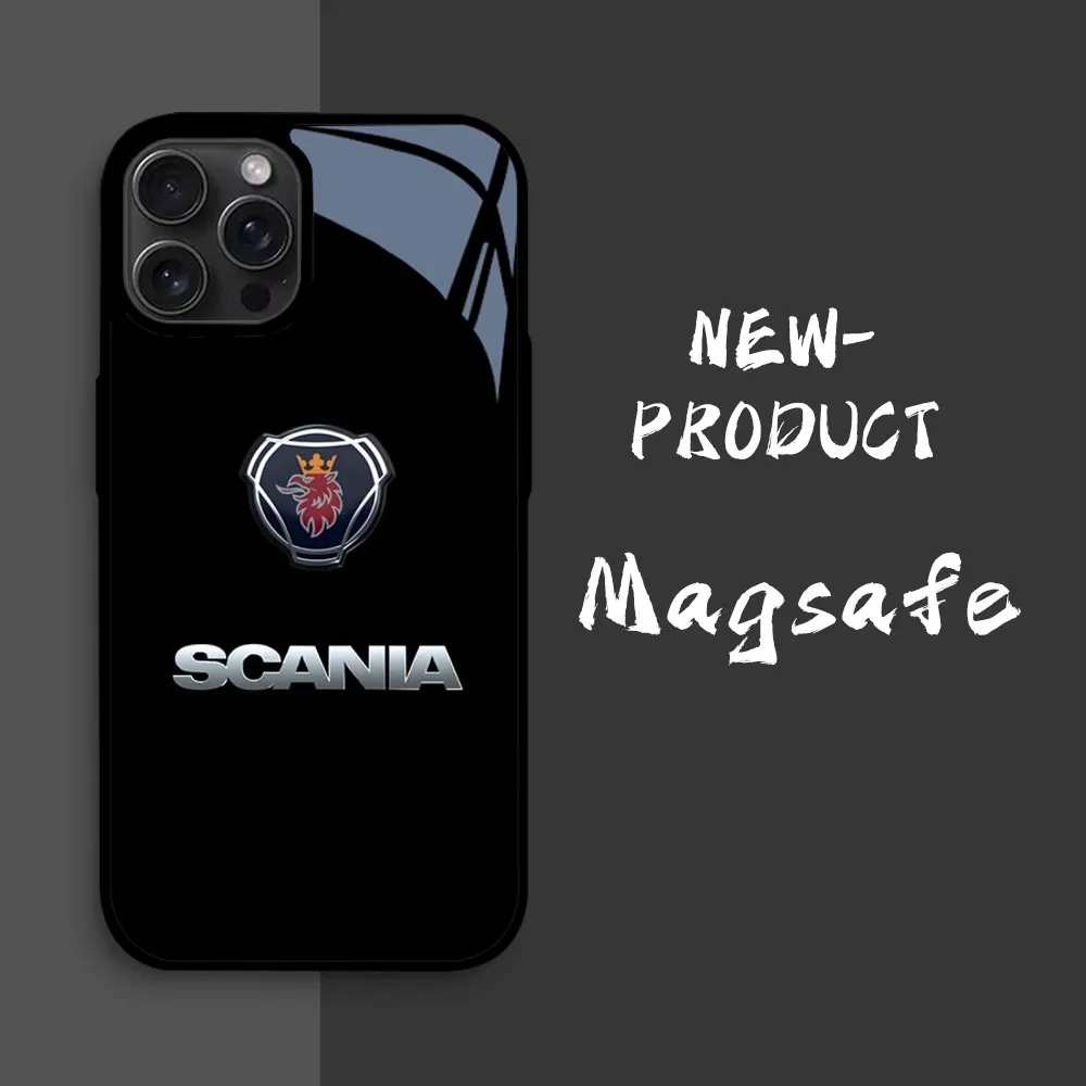 L-Luxury Truck Car S-scaniaes Car Phone Case For iPhone16 15 14 13 12 11 Pro Xs Max Mini XR X 7 8 Plus luxury Mirror Hard Funda