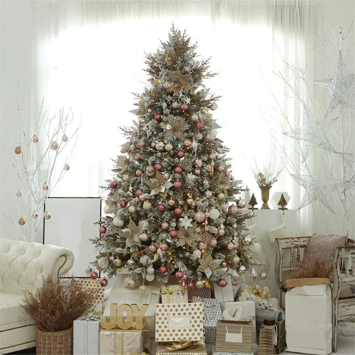 6cm 30 palline di natale palla luminosa Set di palline dipinte a mano decorazione per albero di natale secchio per palline