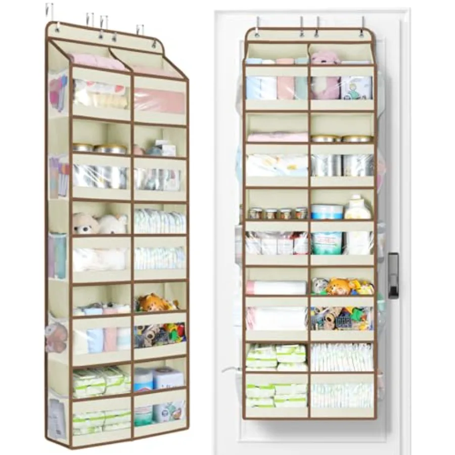 

Yecaye 5-Tier Over The Door Organizer Dual-Column, 80lbs Load Over the Door Storage of 10 Compartments, Heavy Duty Door Organiz