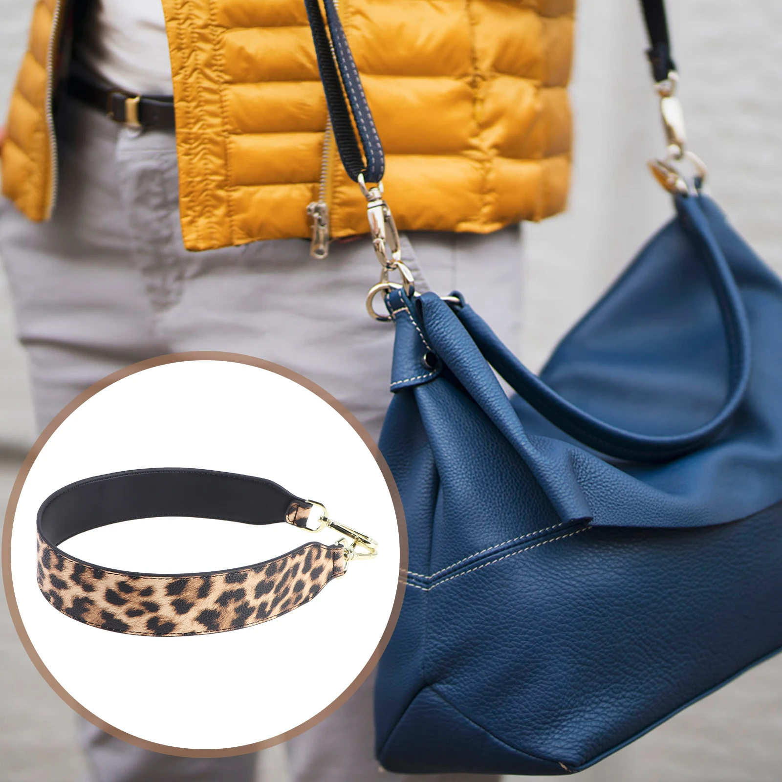 

Creative Replacement Shoulder Bag Strap Double Sided Detachable Wide Colorful Imitation Purse Strap For Messenger Travel