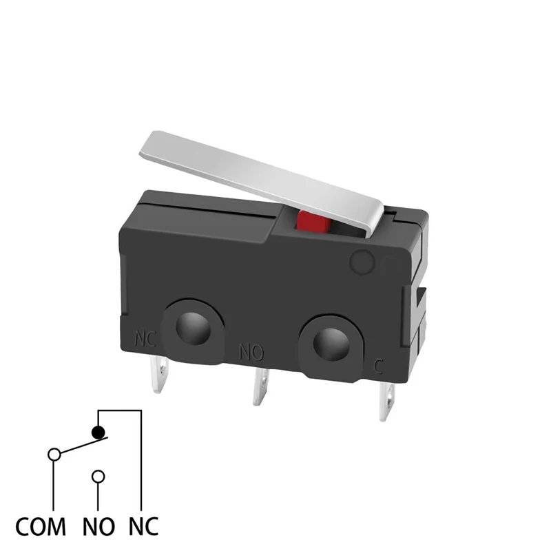 5Pcs Mini Micro Limit Switch 5A 125 250V AC SPDT 1NO 1NC Short Lever Arm Switch Snap Action Button