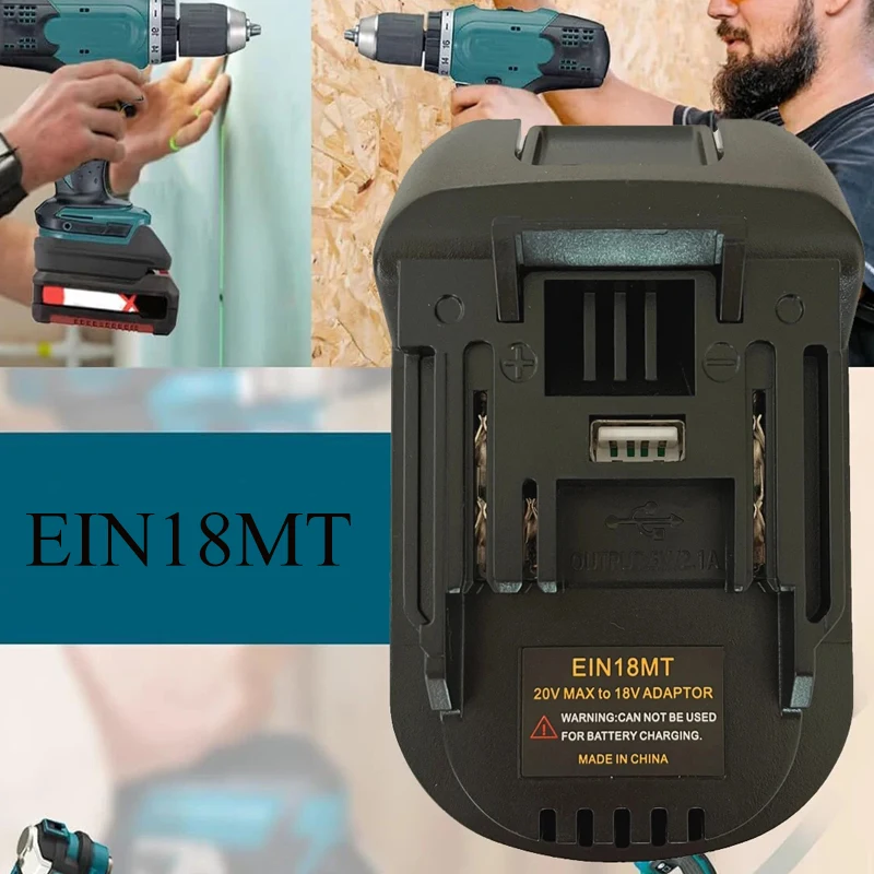 

Battery Adapter EIN18MT Compatible for Makita 18V Lithium Battery Power Tools Linkable To for Einhel 18V Lithium Ion Batteries