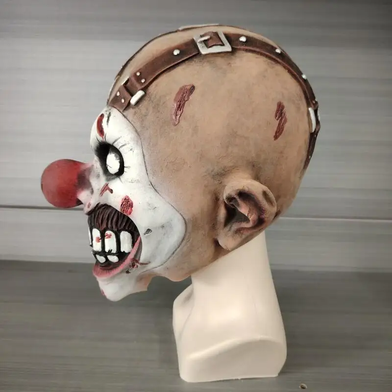 Máscara de payaso asesino retorcido para Halloween, película Cosplay, demonio de terror, máscara de payaso de látex, fiesta de Carnaval, Casa Encantada, máscara asesina de terror