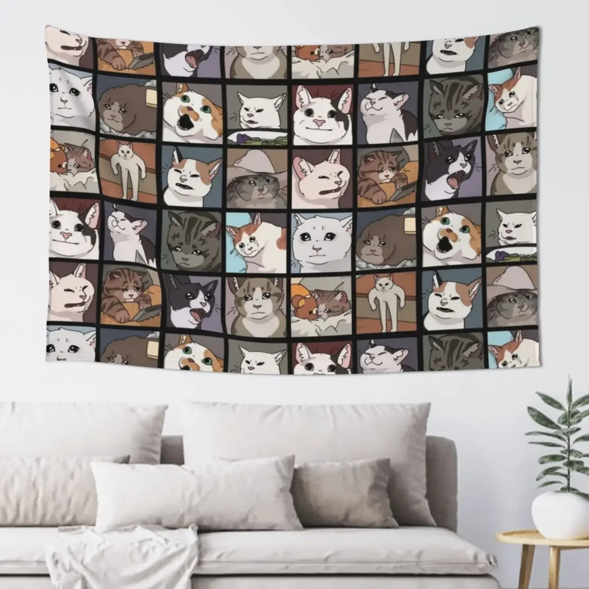 

Meme Cats 2.0 Tapestry Decorative Paintings Decor Home Decoration For Rooms Tapestry