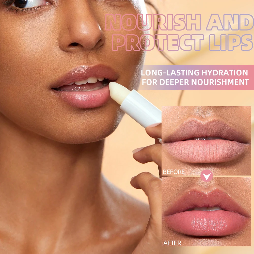 QIBEST 4pcs Lip Balm Makeup Kits Moisturizing Colorless Lipstick Long Lasting Lipstick Nourishing Daily Care Lip Balm Cosmetics