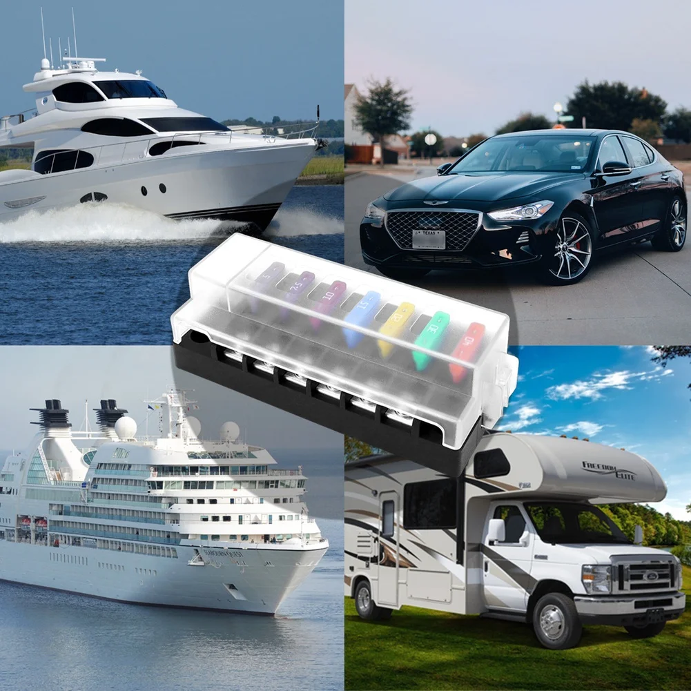 Power Distribution For RV Vehicles As Shown In The Figure 6 Way Blade Fuse 150A Current Capacity Screw-type Connectors