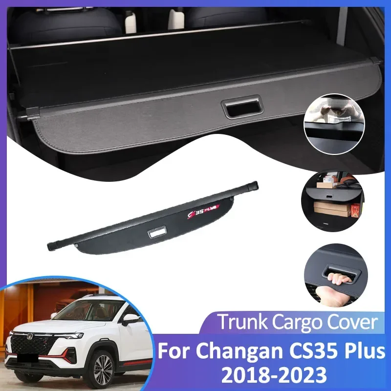 For Changan CS35 Plus 2023 2022 2021 2020 2019 2018 Car Trunk Cargo Cover Retractable Luggage Curtain Waterproof Auto Accessorie