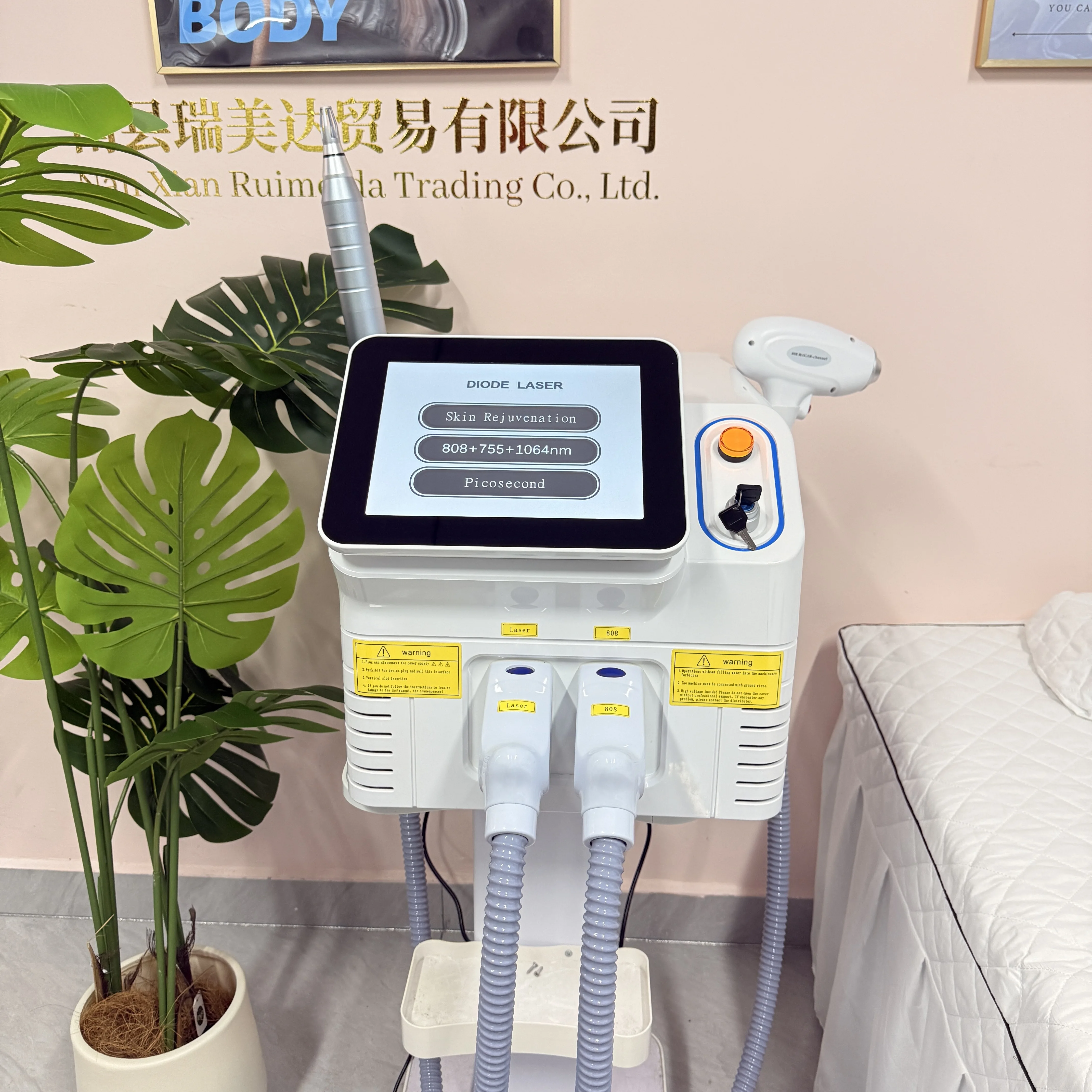 2 In 1 Diode Hair Removal 3 Wavelength 755nm 808nm 1064nm Picosecond Tattoo Removal Skin Rejuvenation
