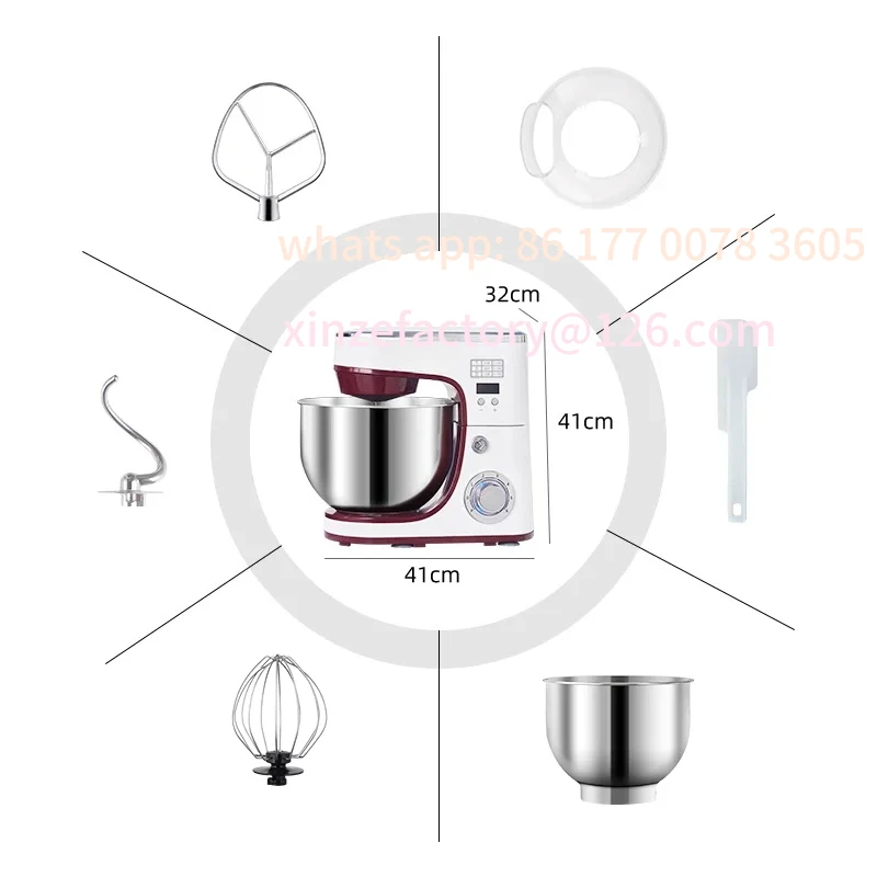 Customizable Electric Kitchen Blender Machine: Stand Mixer with Planetary Beater, Supports Dough Mixing,Processor