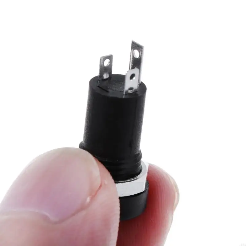 L4MA 2X 3.5MM Socket 3 Pole Black Stereo Solder Panel Mount Golden With