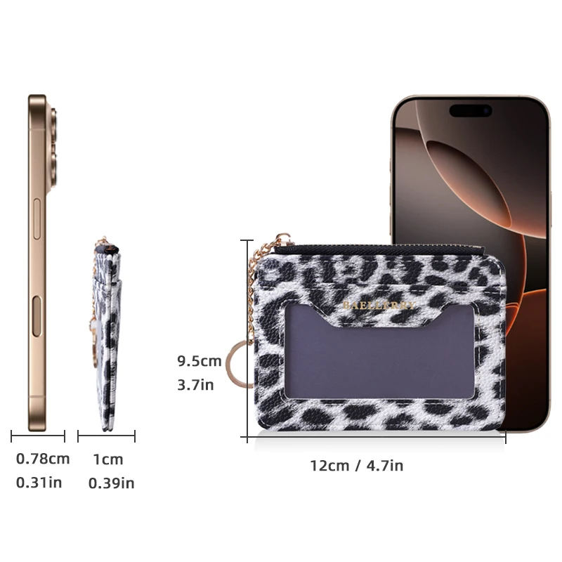 New Leopard Print Women's Short Wallet Simple Slim Card Holder Female Purses Zipper Coin Pocket Photo Holder Money Clip for Girl