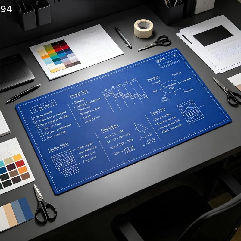 Reusable Double-Sided Desk Mat And Pens Portable Writing Desk Pad Smooth Surface Rounded Corners Reusable DoodleNF stationery