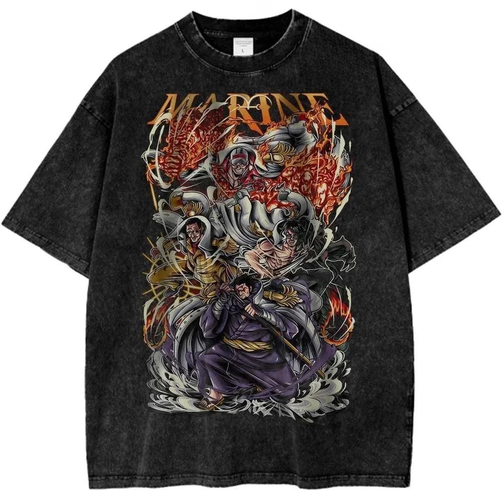 

Футболка ONE PIECE 2026: Новинка, Хит Продаж, Ретро-дизайн, с иллюстрацией Луффи и Саурана, уличный спортивный стиль, Харадзюку, летняя