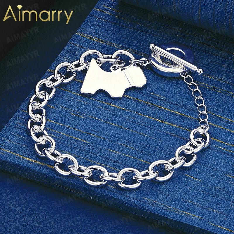 925 Sterling Silver Simple Cartoon Dog Tag Bracelet for Women's Parties Banquets Weddings High-quality Fashion Accessories