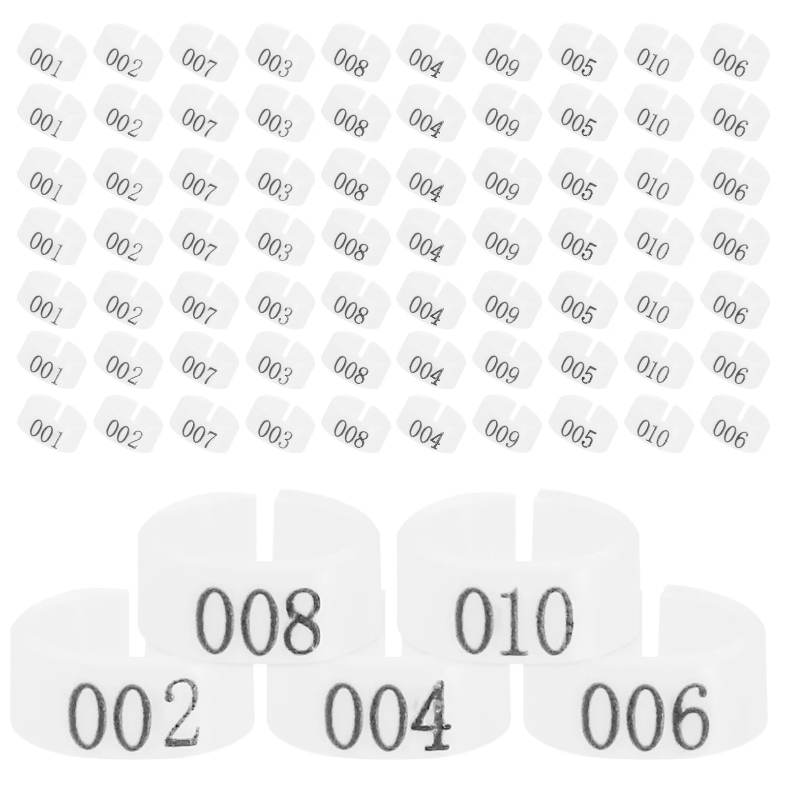 

100pcs Pigeon Anklet Plastic Chicken Leg Rings Bands 8mm Diameter Reusable Identification Tag for Quails Pigeons Chicks Small