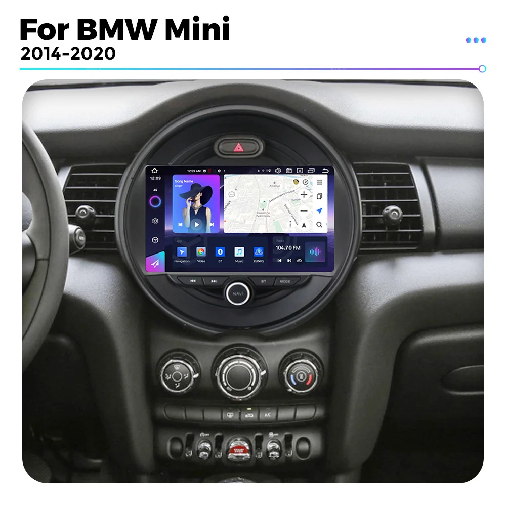 For BMW Mini Cooper 2014 - 2018 2019 2020 Android 13 Wireless Carplay Car Multimedia Video Radio Player GPS 4G LTE WIFI BT DSP