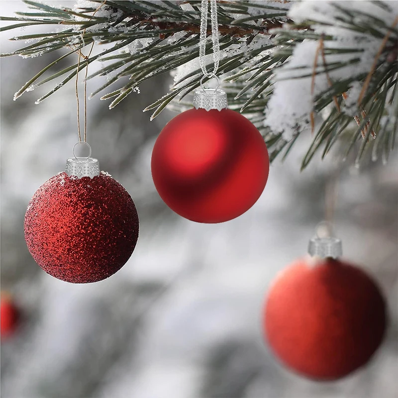 50/100pcs Round Christmas Ball Ornament Caps Gold Silver Removable Metal Hangers Cap Merry Xmas Decor For Home New Year Navidad
