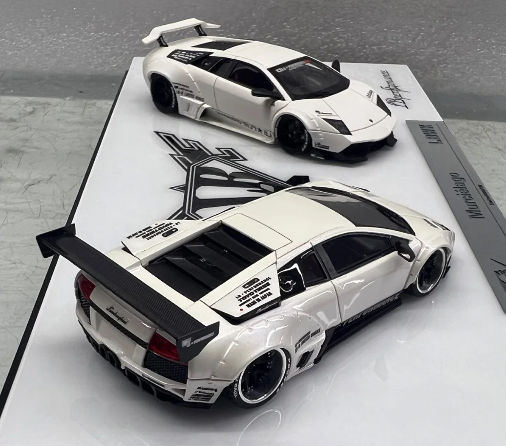 404Error 1:64 Murcielago LP640 Pearl White limited 199 2Car Set Model Car