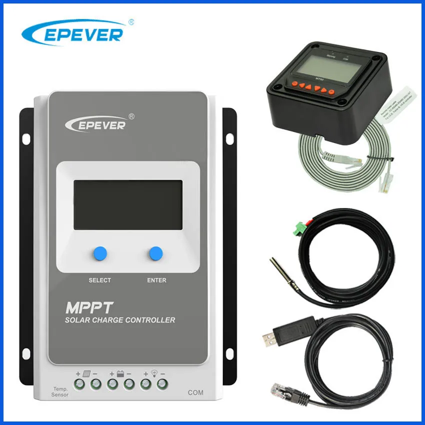 EPever MPPT 40A 30A 20A Solar Charge Controller 12V 24V Auto Solar Panel Regulator Solar Battery Charger Tracer3210AN Tracer4210