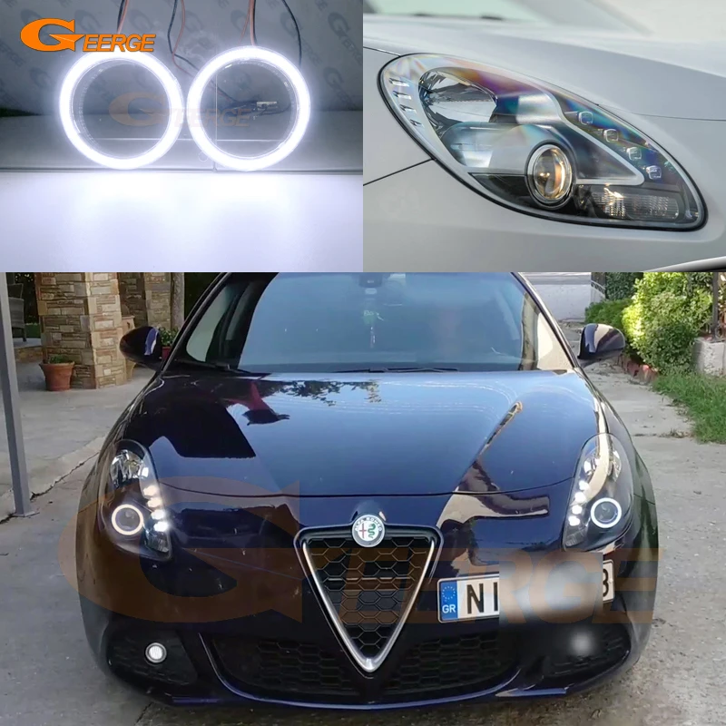 

For Alfa Romeo Giulietta 940 2010 - 2013 2014 2015 2016 2017 2018 2019 Day Light Ultra Bright COB Led Angel Eyes Kit Halo Rings