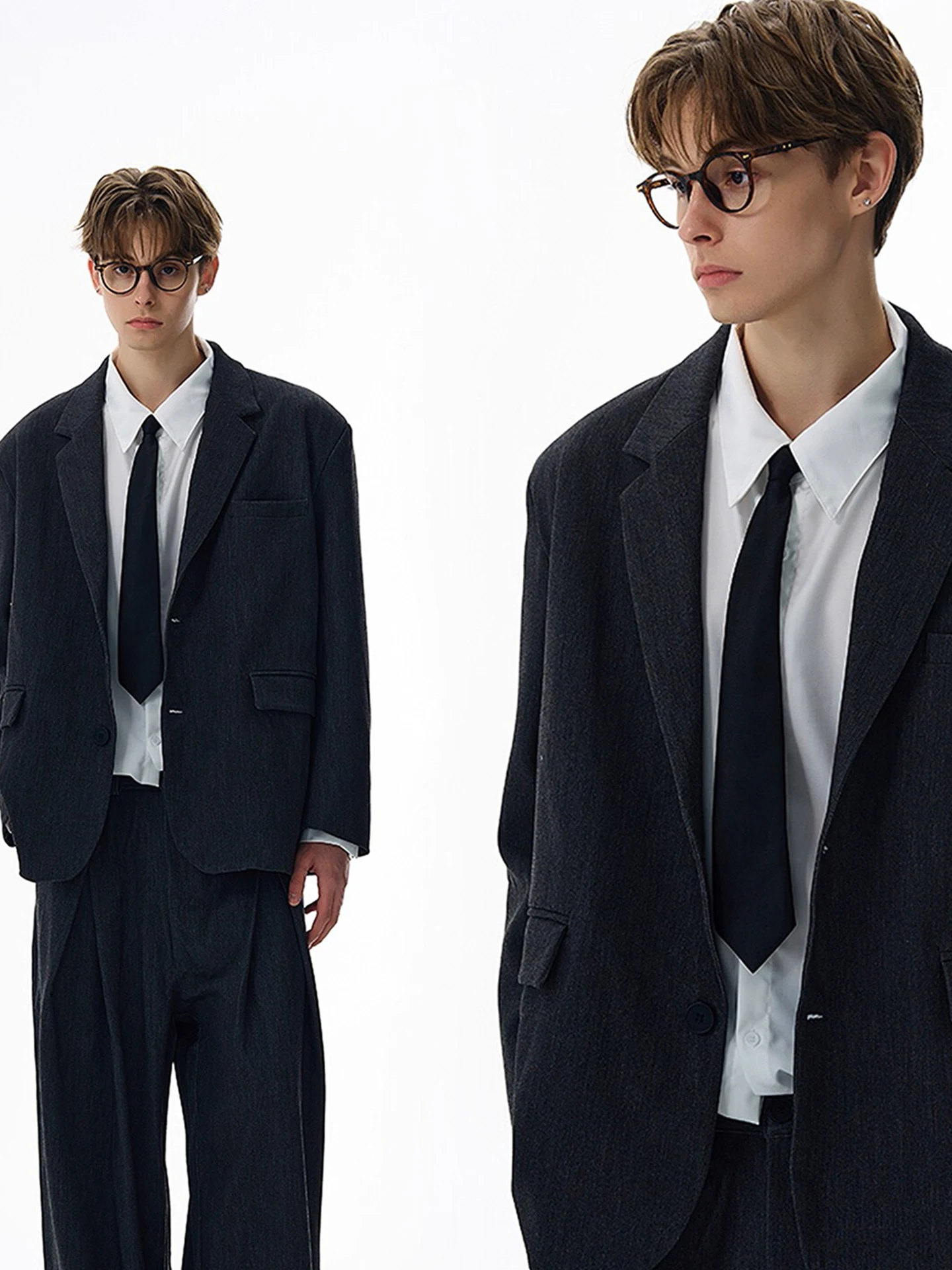 

Casual Leisurely Loose Fit Fashionable Basic Style College Uniform Inspired British Style Suit Jacket Polyester Viscose Blend