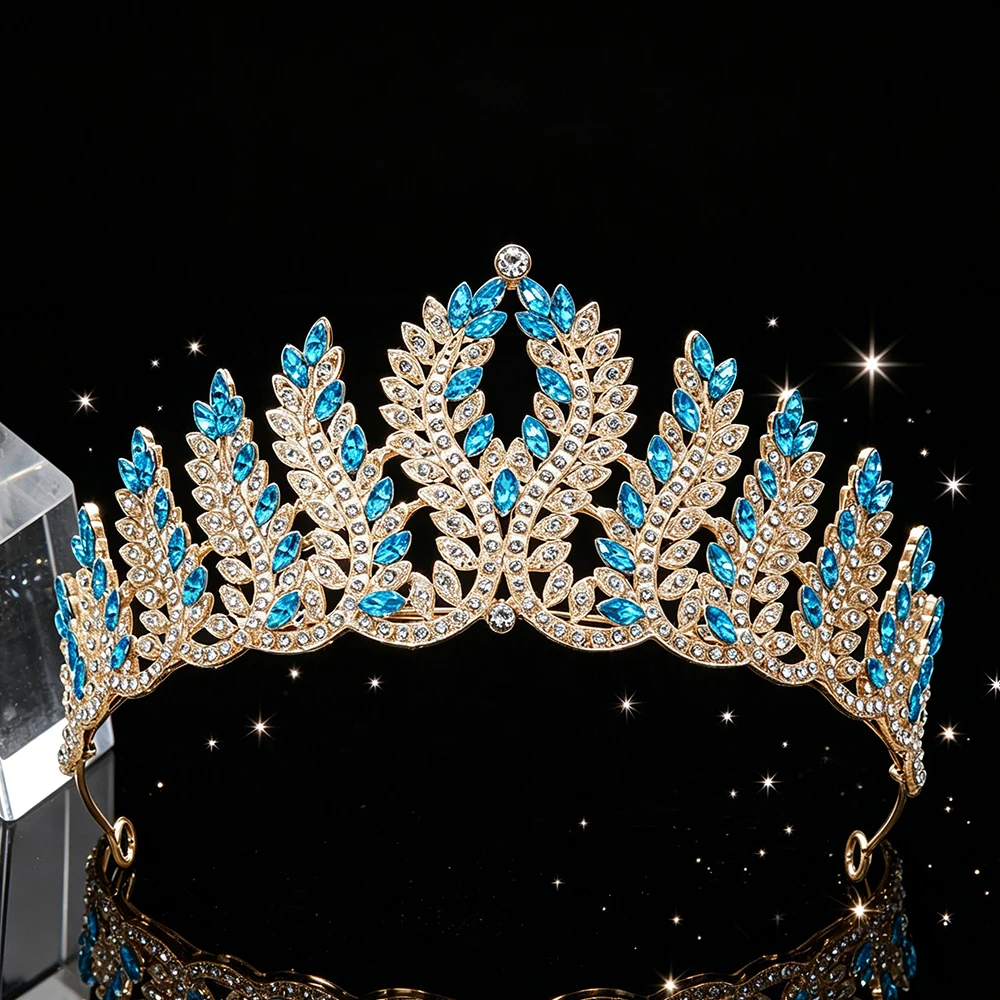 Fashion Baroque Bridal Tiara Sparkling Rhinestone Queen Crown, Elegant Royal Headpiece Wedding Pageant Competition Birthday view 3