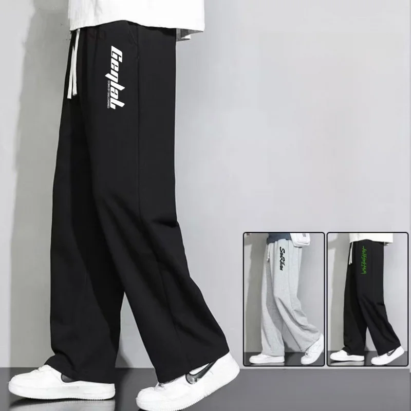 

Новые осенне-зимние универсальные брюки с принтом, свободные, на флисовой подкладке, теплые, прямого кроя, стройнящие, больших размеров, повседневные