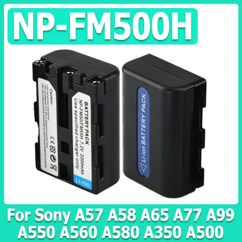 Batterie NP-FM500H Batterie FM500H pour appareil photo Sony A57 A58 A65 A77 A99 A550 A560 A580 A350 A500 Batterie d'appareil photo Décodage complet