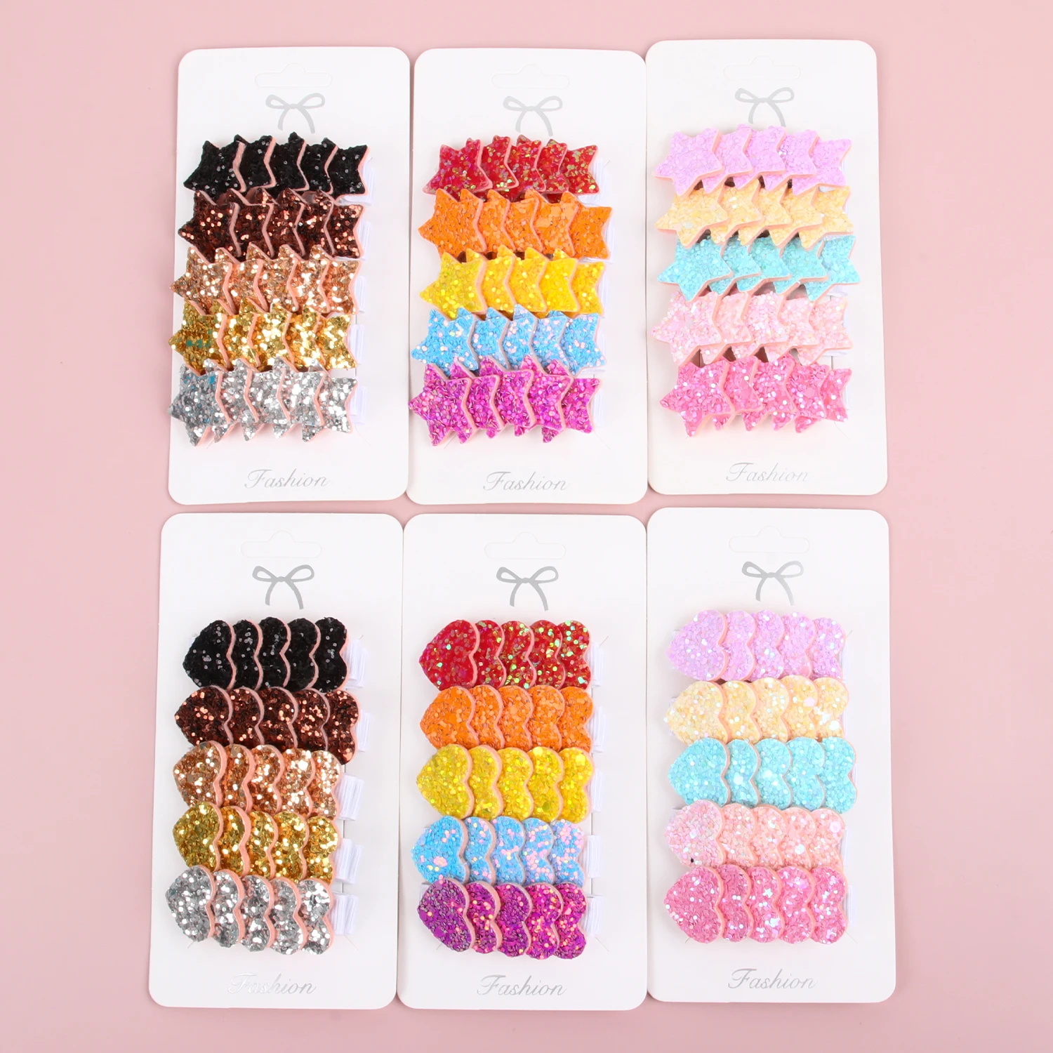 

15 шт., сверкающие блестящие заколки для волос со звездами и сердечками для девочек, модные милые повседневные заколки для детей, женские аксессуары для волос