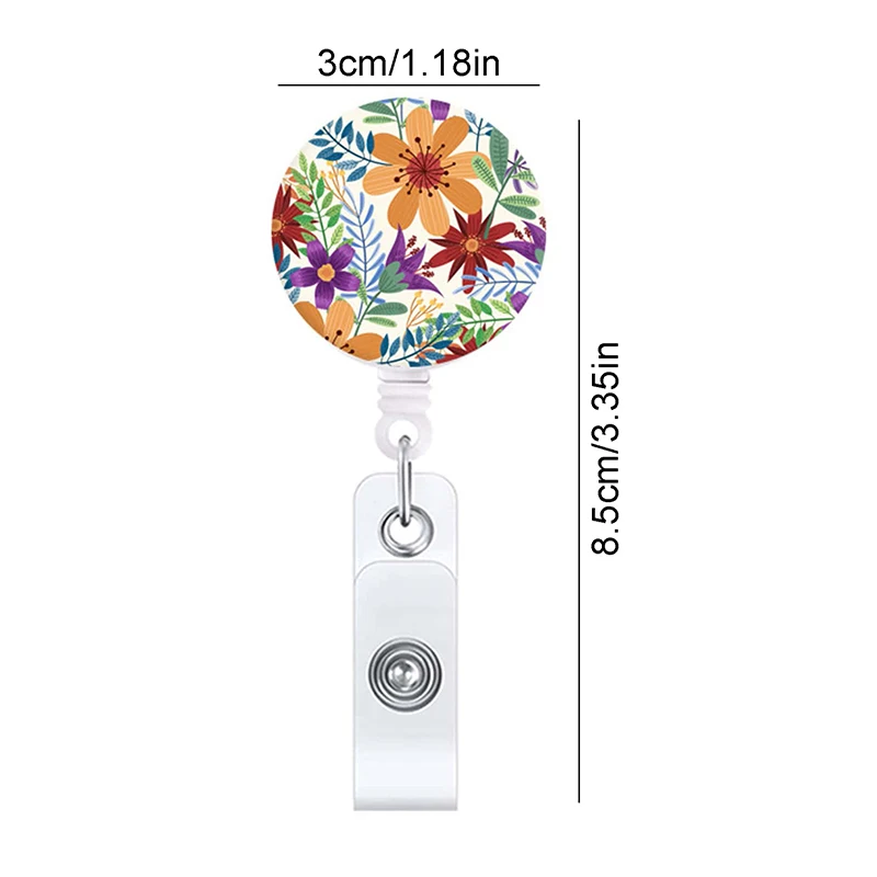 1Pc Creative Cute Flower Retractable Nurse Badge Reel Clip Badge Holder Students Doctor ID Card Holder Keychain