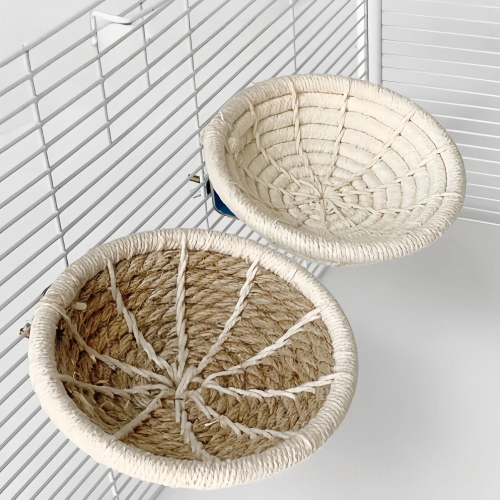 

Parrot Nest Seagrass Bird Breeding Nest Hanging Cage Perch Bed for Small Pet Bird Cage Accessory