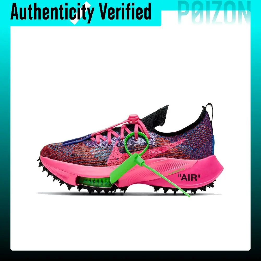 OFF WHITE X Nike Air Zoom Tempo Next% Running Shoes Unisex Low Top Black/Pink CV0697-400