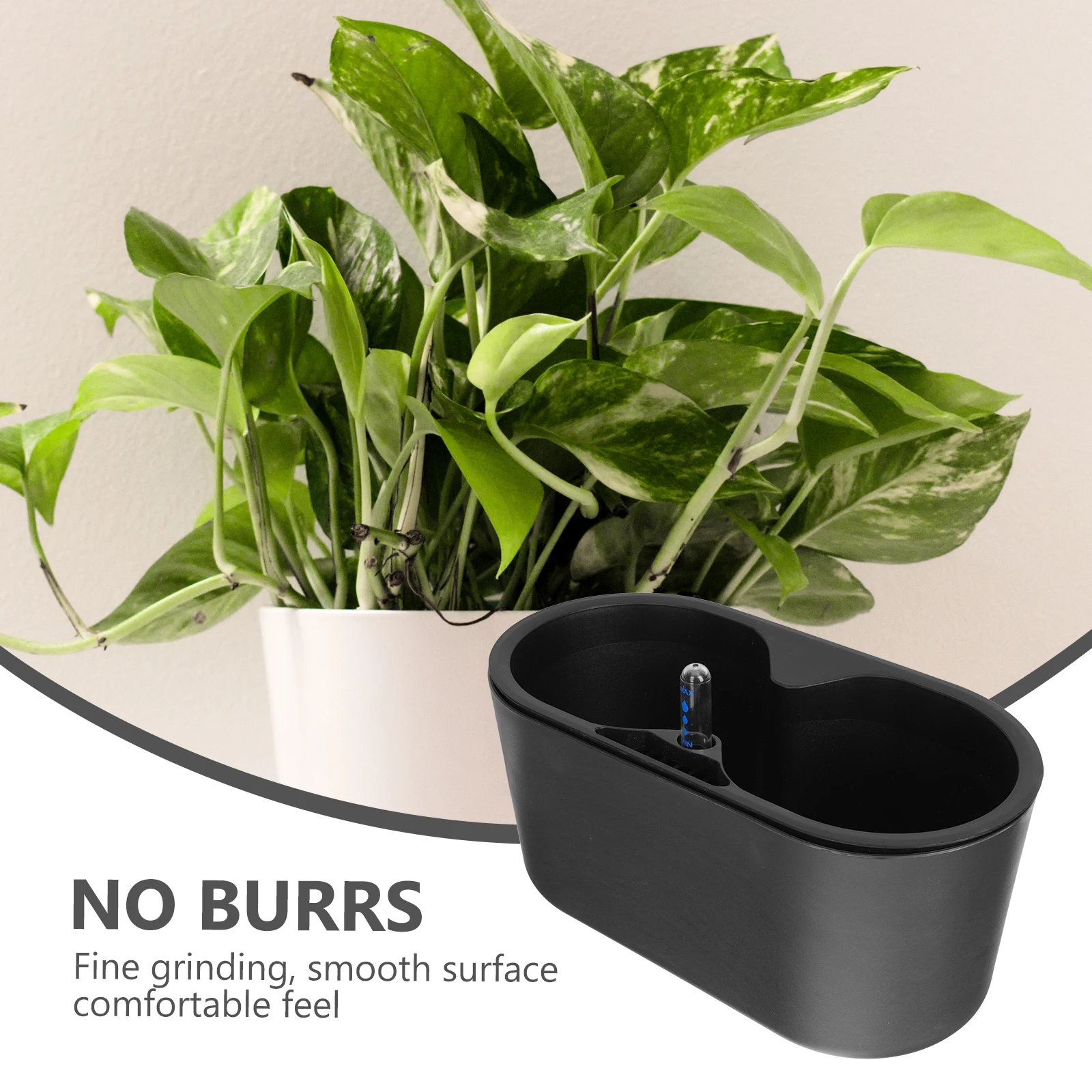 

1 Set Self-Watering Plastic Flowerpot With Water Level Indicator Durable Indoor Garden Planter Automatic Absorption Flowerpot