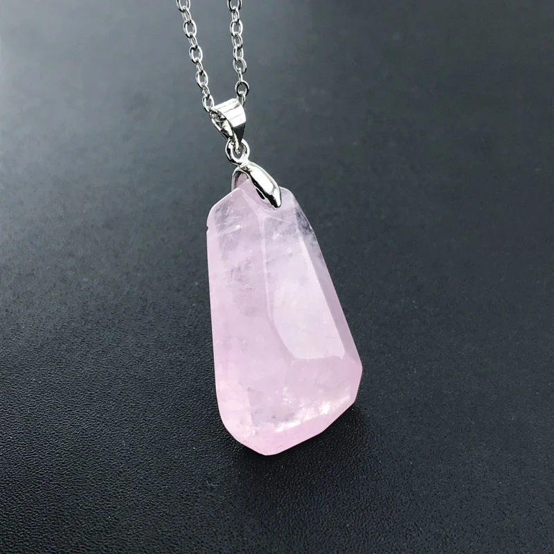 CSJ Trendy Natural Aquamarine Pendants Sterling 925 Silver Morganite Raw Gemstone Necklace for Women Party Gift Hexagonal Prisms - Image 2