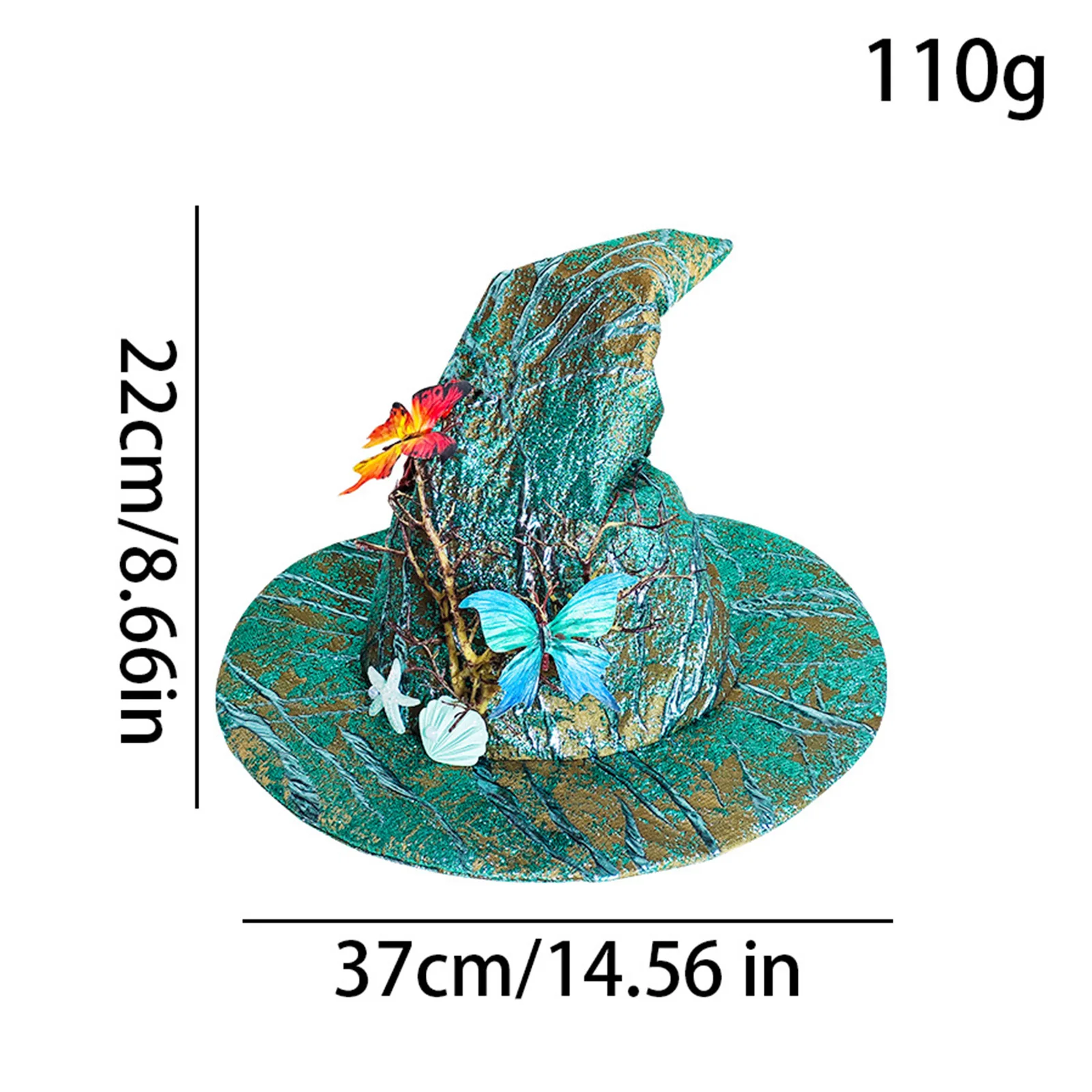 Chapeau de sorcière d'halloween, chapeaux de sorcière, Design de zone de forêt ou de mer, chapeau de magicien pour mascarade, accessoires de Cosplay, Costume de Renaissance