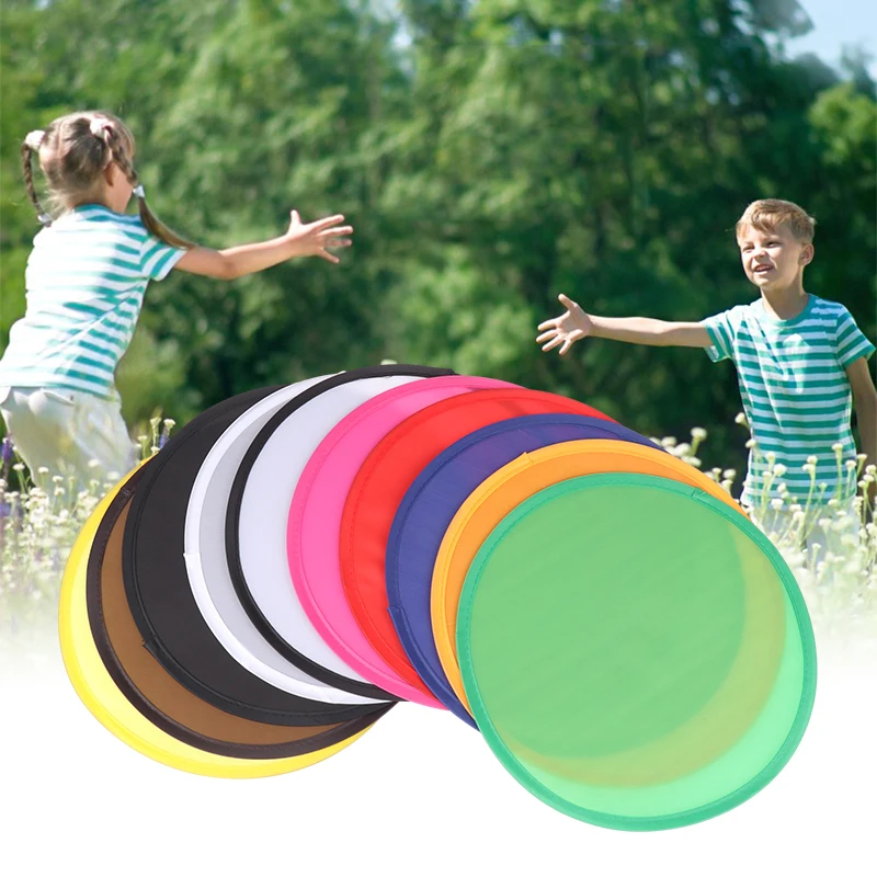 Tragbare zusammen klappbare Flugs cheibe bunte Tasche faltbare Flugs cheibe Fans für Party begünstigt Sommer Outdoor-Spielzeug