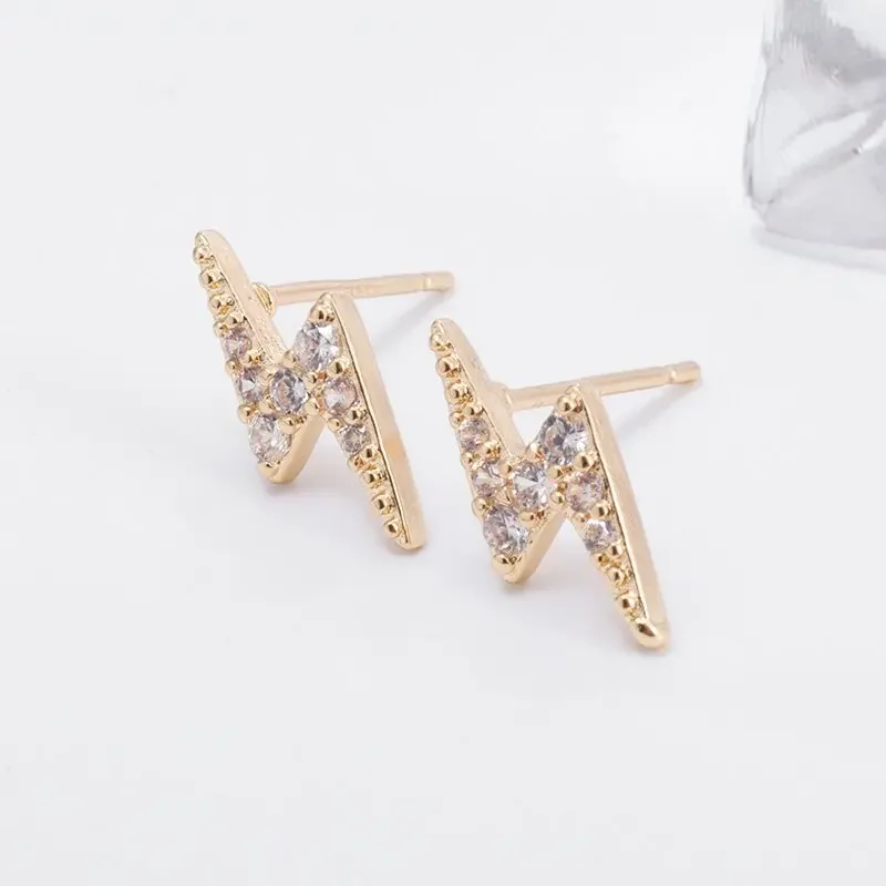 Exquisite Men and Women Personality Punk Earrings Mini Lightning Zircon Earrings Fashion Simple Temperament Jewelry Wholesale