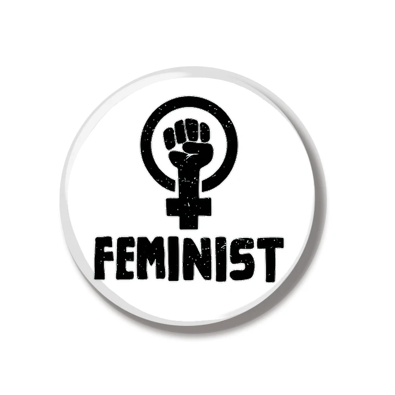 44MM Feminist Feminism Women Fist Pin Soft Button Pin Jewelry Creative Badge Cartoon Brooch Lapel Pin Bag Backpack Hat Decorate
